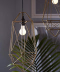 LED Light Bulbs Set 60 Watt Equivalent 10 Watt Draw Dimmable A19 With E26 Base Frosted Daylight 5000K in geometric pendant