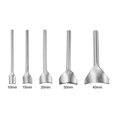 Arc Shaped Leather Punch Set 10mm 15mm 20mm 30mm 40mm for belts wallets and bags arch curve cutter iron tool shown in five sizes