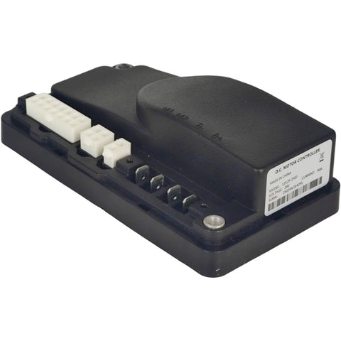 1212P-2501 motor speed controller, side-mounted, 24V 90A, black housing, white connectors, Curtis forklift compatible