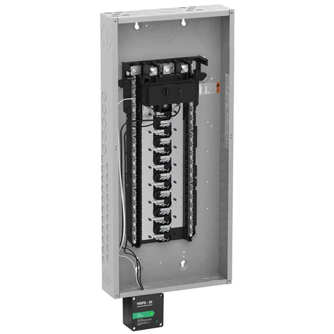 Ultimate Home Surge Guard Type 1 SPD Whole House Surge Protector for 120 and 240V AC mounted next to a circuit breaker panel