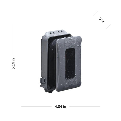 1-Gang Weatherproof In-Use Outlet Cover Expandable Nonmetallic Flat Mount 16 In 1 Design showing vertical gray cover