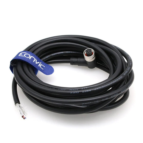 Coiled M12 4 Pin Female Right Angle Aviation Sensor Connector Cable A Code Shielded Gold Plated Contacts 8M Industrial Grade