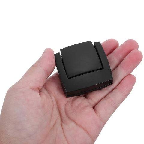 Hand holding Black Alloy Box Latch Set 2 Pack Keyless Toggle Flatbottom Design, multi purpose universal fit hasp latch