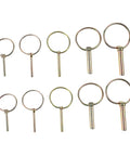 Spring Loaded Lynch Pin Fastener Kit 10 Pcs Heavy Duty Hitch Lock Pins For Farm Lawn Garden Trailers Tractor Mower Galvanized Shaft Locking Pin Assortment, assorted sizes