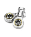 8mm Rod End Bearing Set 10 Pcs M8x1.25 Female Right Hand Thread Self Lubricating Articulated Bearings With Bronze Seat Ring And Hardened Chrome Plated Ball Built Tough For Linkages, two metal rod ends