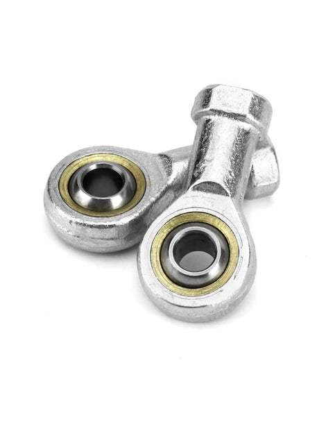 8mm Rod End Bearing Set 10 Pcs M8x1.25 Female Right Hand Thread Self Lubricating Articulated Bearings With Bronze Seat Ring And Hardened Chrome Plated Ball Built Tough For Linkages, two metal rod ends
