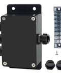 Black IP67 Outdoor Waterproof Junction Box With Built In Potted Gasket, 15A 600V 8P Barrier Terminal, 1In 3Out Electrical Box