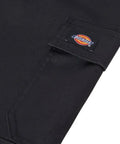 Mens Straight Leg Work Pants Built Tough As Nails Durable Polyester Cotton Blend Stain Resistant Gear Big And Tall Relaxed Fit Day Shift Black Close-up of pocket and logo