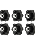 Heavy Duty Plastic Clamping Knobs Set With Brass Core, M10 Female Thread, Knurled Hexagon Star Knobs, 1.9 Inch Head Diameter