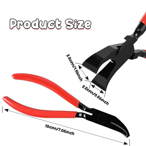 Pro-Grade 7-Inch Sheet Metal Hand Seamer Pliers with dimensions highlighted, showing ergonomic anti-slip handle and heavy-duty steel design.