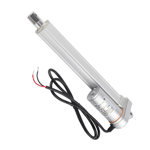Heavy Duty 24V Electric L Actuator Featuring Slick Retractable Motion And No Frills Metal Gear Build for precise lifting tasks.