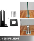 Glass Railing Clamp Spigots Kit For Balcony Deck Garden Handrail Black 304 Stainless Steel Fits Glass Three Tenths Of An Inch Thick No Drill Easy Install Pack Of 10
