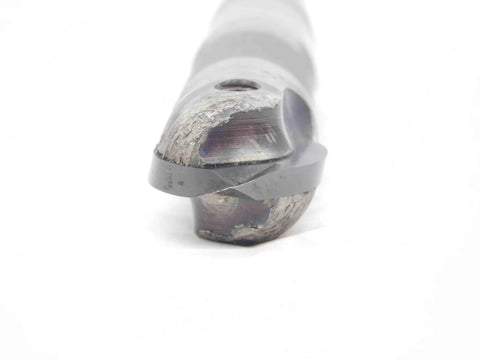 Close-up of 1 Inch Diameter Ball Nose End Mill, Indexable, 2 Flute Center Cut, 9 1 8 Inch Overall Length, 1 Inch Shank, High Precision Milling Tool for Aluminum and Steel, DM2449CT4 Compatible