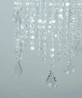 Two Tier Sparkling Iridescent Acrylic Beaded Hanging Chandelier Light Fixture For Weddings Prom Dance Floor Ready Decor Centerpieces
