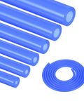 Cool DMiotech 6Pcs Blue Silicone Vacuum Hose Kit For Cars Including 1/8 Inch To 3/8 Inch Inner Diameter High Pressure Tubing Great For Engine Air Lines Windshield Washer Fluid Transfer And Auto Projects Handling Up To 130 PSI Max Pressure With Five Feet. blue silicone hoses shown in six sizes, coiled and cut ends
