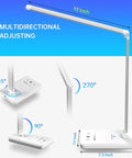 Lit Eye Friendly LED Desk Lamp With USB Charging Port And Touch Control Five Brightness Levels And Three Modes