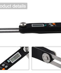 Stainless Steel Digital Angle Finder Protractor With Crisp LCD Display And Dual Measuring Scales Built Tough For Carpentry Or Metal Fabrication Guarantees Dead On Angles Every Time, showing precise edges and display.