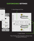 Motion Sensor Switch With 0-10V Dimming For Low Voltage Lighting, PIR Occupancy Sensor Controls 800W Ballast Or LED Driver setup