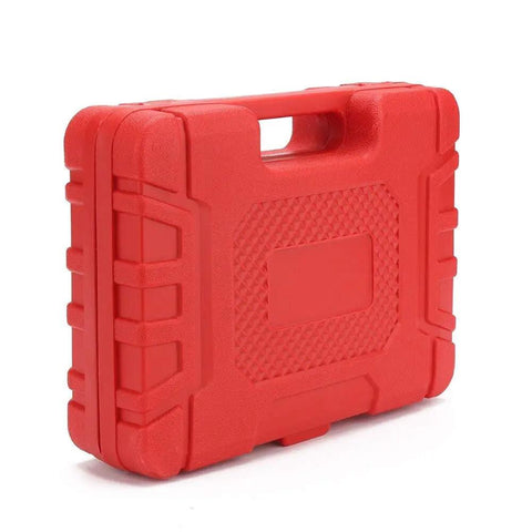 2 In 1 Brake Bleeder Kit With Handheld Vacuum Pump For Automotive Use, One Man Bleeding System With Vacuum Gauge And Adapters, Sponge Protected Case, Durable Red Case, DIY Friendly Car And Truck Brake And Clutch Bleeding, red plastic storage case