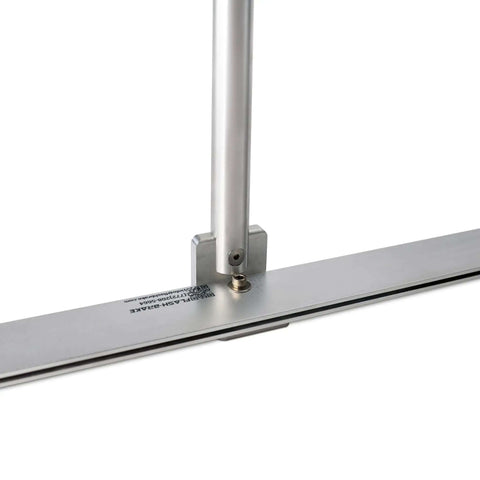 36in Flash Brake Standing Seam Roof Eave Edge Bender Tool With Bracket, lightweight 6061-T6 aluminum, close-up detail, USA made