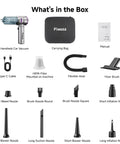 Cordless Handheld Car Vacuum With Brushless Motor 16000Pa Suction LED Light Type C Port and accessories in box