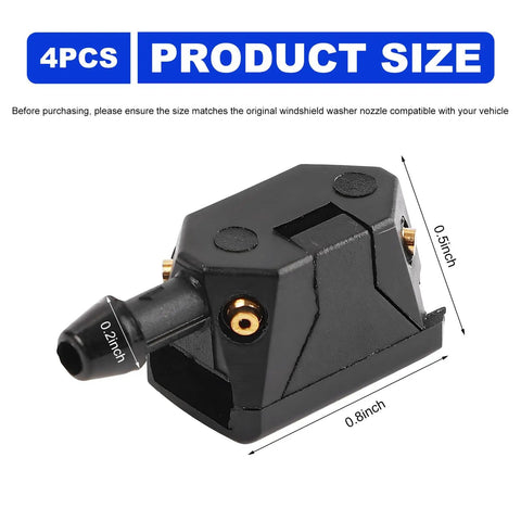 Four Pack Front Windshield Washer Nozzles With Four Holes Nylon Spray 4 Way Auto Windscreen Wiper Jet Sprayer Replacement