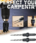 Countersink Drill Bit Set Eleven Sixty Fourth Inch Five Piece With Two Extra Tapered Bits Stop Collar And Hex Wrench for woodworking