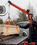 heavy-duty v-groove caster wheel lifting heavy box with hoist