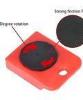 Ergonomic Furniture Lift Mover Tool Set With Non-Slip PVC Handles And Durable Steel Build For Heavy Sofa Lifting Without Back Strain Or Injury showing red base with rotating friction pad.