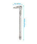 12 Inch Titanium Nail Puller Dual Ended Cats Paw Pry Bar Crowbar For Construction Heavy Duty One Piece Forged Titanium With Dual Angled Claws