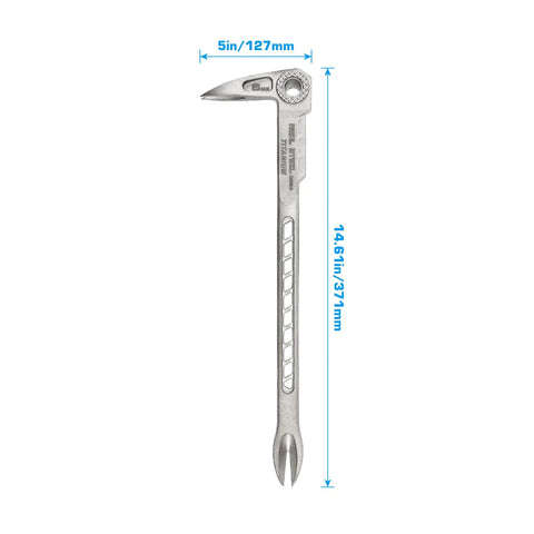 12 Inch Titanium Nail Puller Dual Ended Cats Paw Pry Bar Crowbar For Construction Heavy Duty One Piece Forged Titanium With Dual Angled Claws