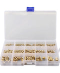 Open case of Brass Threaded Inserts Kit For 3D Printing, 300Pcs M2 To M6 And 1/4-20, Knurled Heat Set Bushings For PLA And ABS
