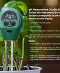 3 In 1 Soil pH Meter With Moisture And Light Tester For Garden Lawn Farm Indoor And Outdoor Plant Care in a potted plant