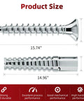 Heavy Duty Door Hinge Repair Screws With Expanding Drywall Anchors Provide A Rock Solid Grip For Loose Cabinet Hardware Fix Wobbly Doors In Minutes 50 Piece size comparison of screw and anchor