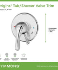 Origins Tub And Shower Trim With Diverter And ADA Metal Lever Handle Dope Secondary Diverter For Shower And Tub Water Flow Compatible With Pressure Balancing Valve S262BODY Valve Not Included, shown with escutcheon