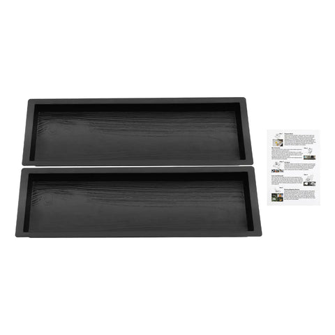 Top view of Two Pack Wood Grain ABS Paving Molds For Concrete Reusable Garden Walkway And Patio Path Forms Durable 23.42 By 7.48 By 1.77 Inch