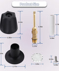 Fix-It Remodel Kit For Price Pfister Verve Tub And Shower With 3-Handle 39619 Black Finish, components and dimensions view