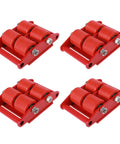 Dead Nuts Heavy Duty Machinery Skates Featuring 360 Degree Swivel Wheels for seamless heavy equipment transport, red steel frame.