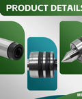 MT3 Live Center With Ball Bearing Triple Bearing Design for Wood and Metal Lathes, internal rotation, 60 degree CNC-ready point.
