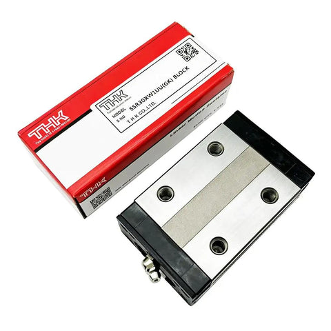 THK SSR30 Linear Block for SSR30XW Linear Motion Slider Rail Guide Stainless Steel Version next to product box