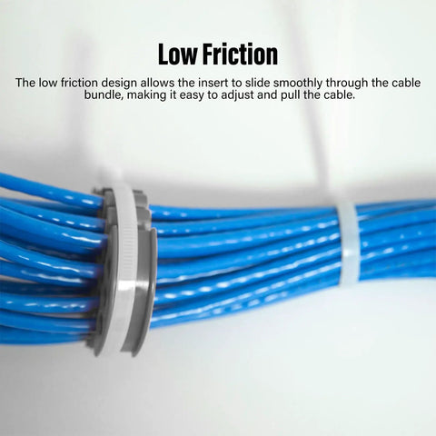 Game Changer 30 Slot Cable Comb Block Tames Wire Chaos And Keeps Cat 6 Rigs Slick And Easy To Trace Without Nasty Knots Grey Stackable Wire Manager with low friction design for easy cable adjustment.