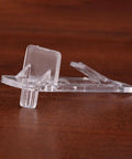 Transparent clip from 30 Pieces Plastic Shelf Pegs For Cabinets And Shelves Self Locking Clips For 15mm To 16mm Wood Boards Easy Install