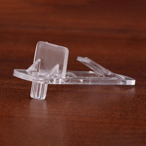 Transparent clip from 30 Pieces Plastic Shelf Pegs For Cabinets And Shelves Self Locking Clips For 15mm To 16mm Wood Boards Easy Install
