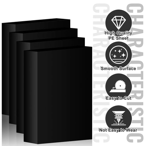 Black HDPE Tapping Block Set For Woodworking And Do It Yourself Projects, high-density blocks, smooth surface, multiple views shown