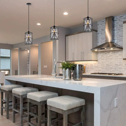 Black Industrial Metal Pendant Light With Clear Glass Shade For Kitchen Island Sink Counter And Dining Room Transitional Cylinder Pendant Lighting Fixture Vintage Modern Industrial Style With Sleek And Chic Vibe.