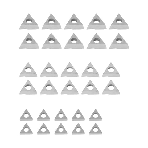 30pcs Pro Grade Boring Head Carbide Inserts TBCT060104 TBCT090204 TBCT110304 for brake lathe and woodturning tools, triangle shape