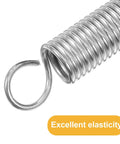 Heavy Duty 20 Pack Small Stainless Steel Tension Hook Springs For Ladder Feet And DIY Fixes With Serious Elasticity And Reliable Performance That Totally Save Your Skin On Repairs. close-up single spring hook, stainless steel