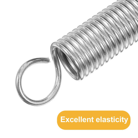 Heavy Duty 20 Pack Small Stainless Steel Tension Hook Springs For Ladder Feet And DIY Fixes With Serious Elasticity And Reliable Performance That Totally Save Your Skin On Repairs. close-up single spring hook, stainless steel