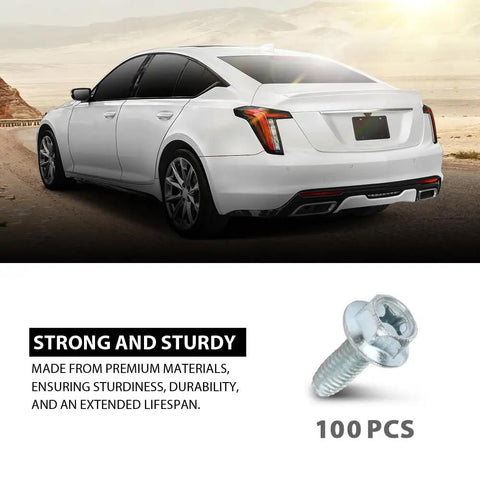 License Plate Screws For American Cars Rock Solid Size Fourteen By Three Quarters Inch With Hex Phillips Flat Slotted Combo Head