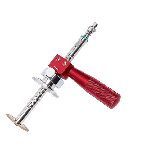 Red handle Internal PVC Pipe Cutter Set For 6 To 105mm Pipes with carbide blade and adjustable depth gauge.